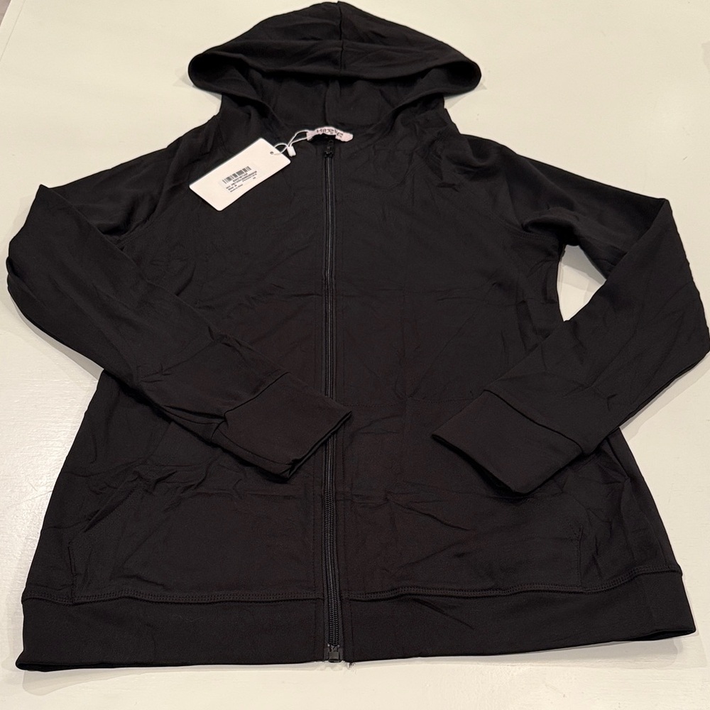 NWY Hibelle Classic Black Women's Zip-Up Hoodie - Picture 5 of 7
